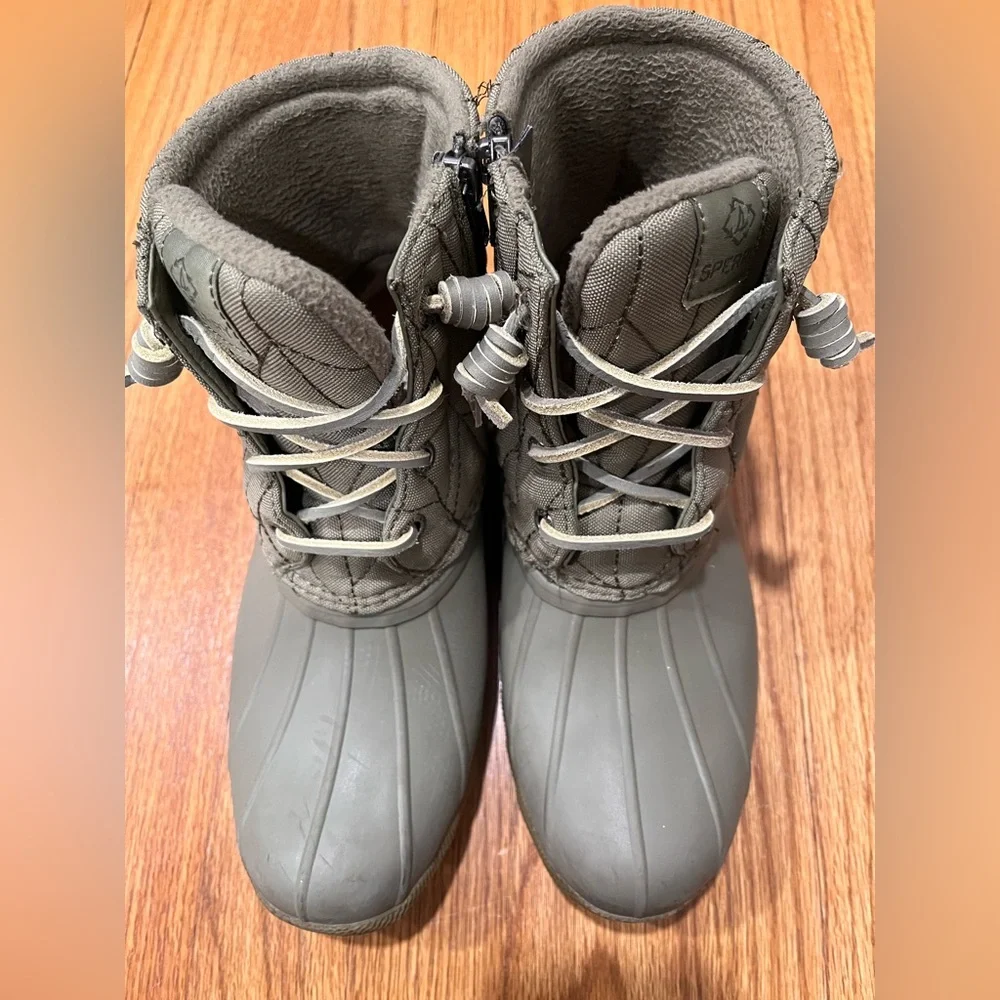 Sperry Green Quilted Saltwater Duck Boots